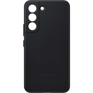 Samsung Galaxy S22 Hakiki Deri Kılıf, Siyah Lether Cover EF-VS901