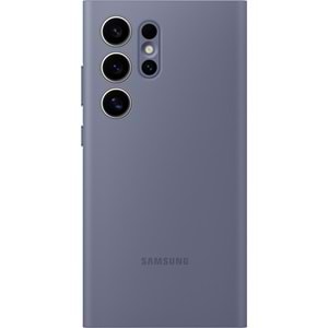 Samsung Galaxy S24 Ultra Akıllı Ekranlı Cüzdanlı Kılıf Smart View Wallet Case, Eflatun EF-ZS928C