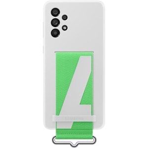 Samsung Galaxy A73 5G Kordonlu Kayışlı Silikon Kılıf Strap Cover, Beyaz