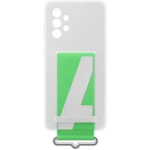 Samsung Galaxy A73 5G Kordonlu Kayışlı Silikon Kılıf Strap Cover, Beyaz