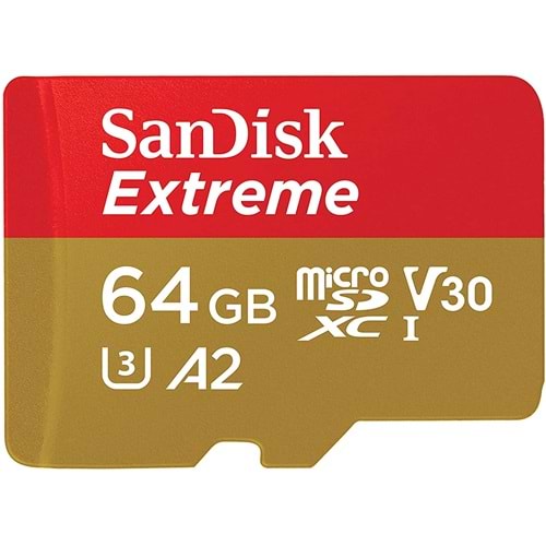 SanDisk Extreme A2 64GB microSDXC UHS-I Hafıza Kartı, SDSQXA2-064G-GN6MN