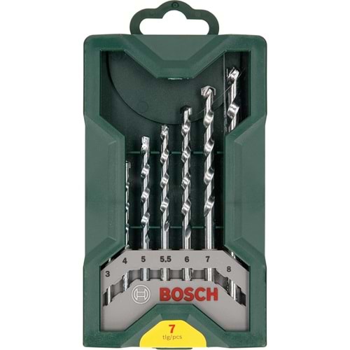 Bosch X-Line Mini 7 Parça Beton Matkap Ucu Seti 2607019581, Yeşil