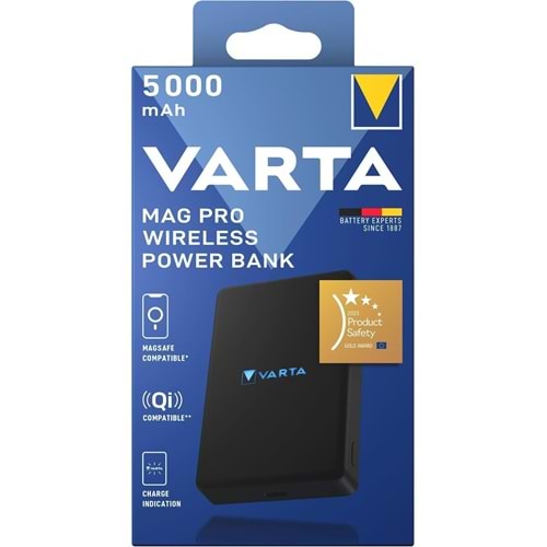 Varta Mag Pro Kablosuz Powerbank 5000 Mah, Siyah