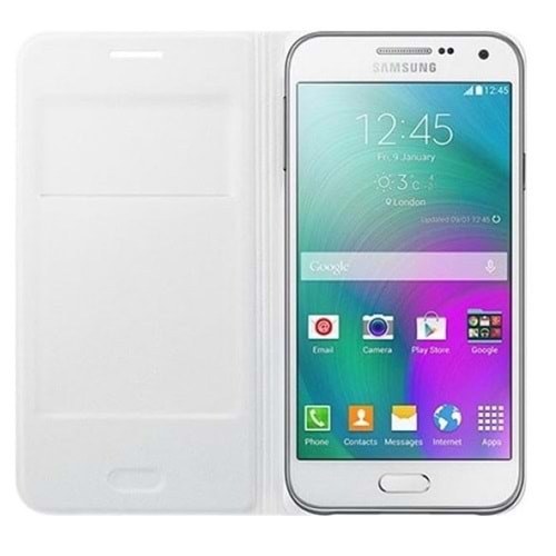 Samsung Galaxy E7 Flip Wallet Cüzdan Kılıf, Beyaz EF-WE700BWEGWW
