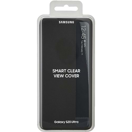 Samsung Galaxy S20 Ultra için Clear View Cover Akıllı Kılıf, Siyah EF-ZG988CBEGWW