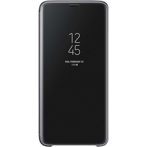 Samsung Galaxy S9+ Plus G965 için Clear View Cover Akıllı Kılıf, Siyah EF-ZG965CBEGWW
