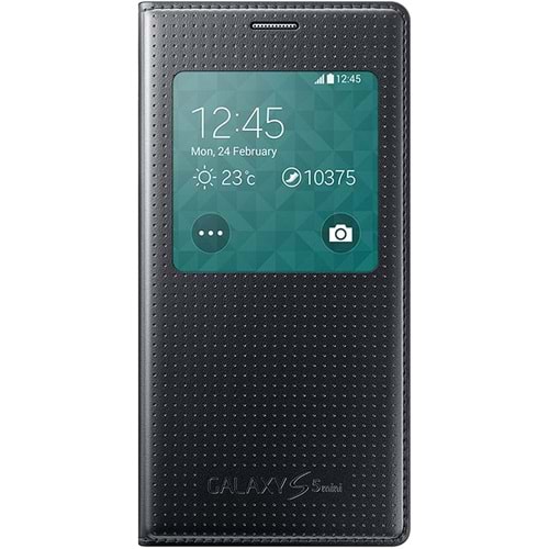 Samsung Galaxy S5 Mini G800 S-View Fonksiyonel Pencereli Kılıf, Siyah EF-CG800BKEGWW