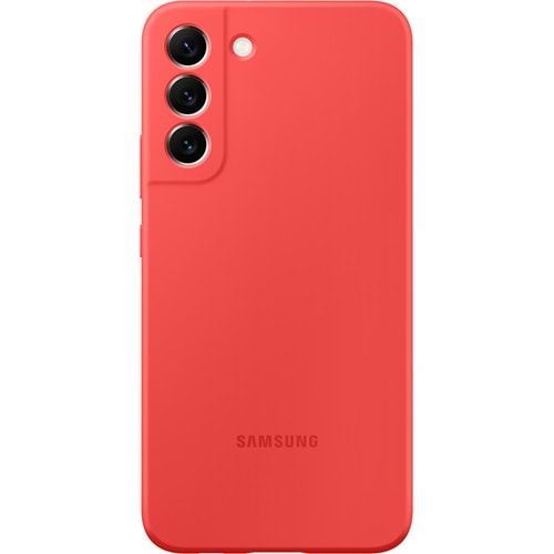 Samsung Galaxy S22 Plus Silikon Kılıf, Kırmızı S22+ Silicone Cover EF-PS906