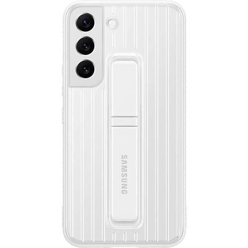 Samsung Galaxy S22 Ayaklı Koruyucu Kılıf, Beyaz S22 Standlı Kılıf EF-RS901
