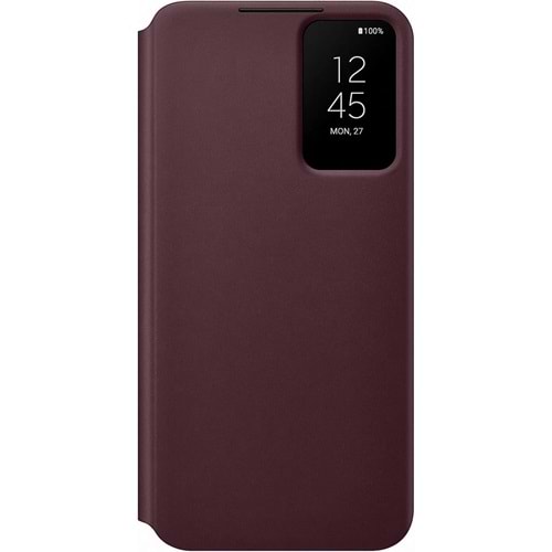 Samsung Resmi S22+ Smart Clear View Kapak - Bordo