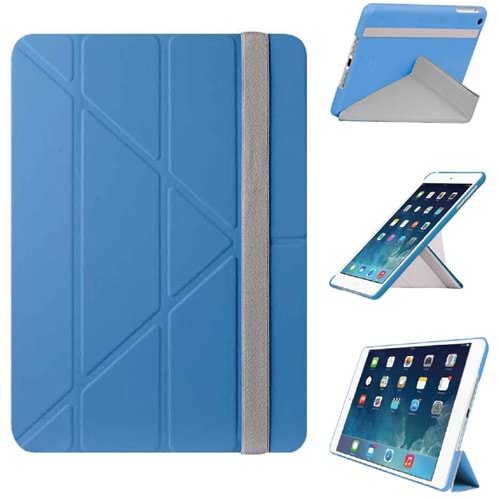Ozaki Slim-Y iPad Air 1. Nesil A1474, A1475 ve A1476 için Kılıf Uyku Modlu, Mavi