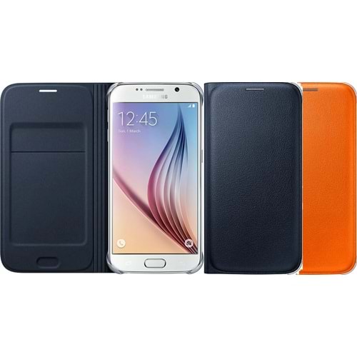Samsung Galaxy S6 Flip Wallet (Deri Görünümlü) Kapaklı Kılıf EF-WG920P
