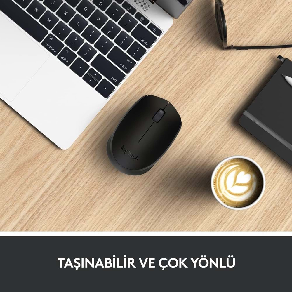 Logitech B170 USB Alıcılı Kablosuz Mouse, Siyah