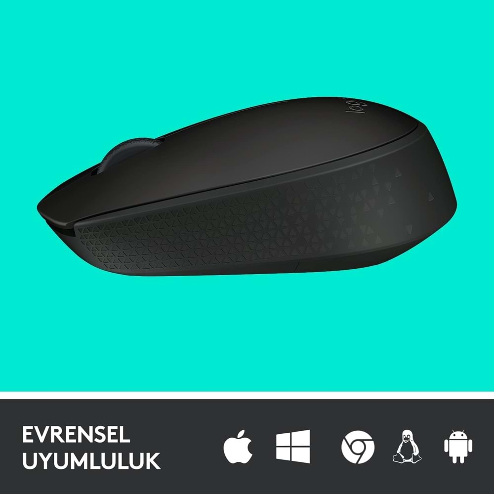 Logitech B170 USB Alıcılı Kablosuz Mouse, Siyah