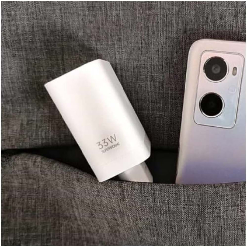 Oppo 33W Power Fast Şarj Adaptörü USB 3.0 Oppo Türkiye Garantili, Beyaz