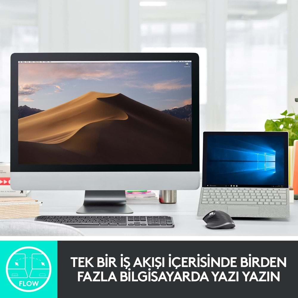 Logitech MX Keys Aydınlatmalı Tam Boyutlu Kablosuz Türkçe Q Klavye, Siyah