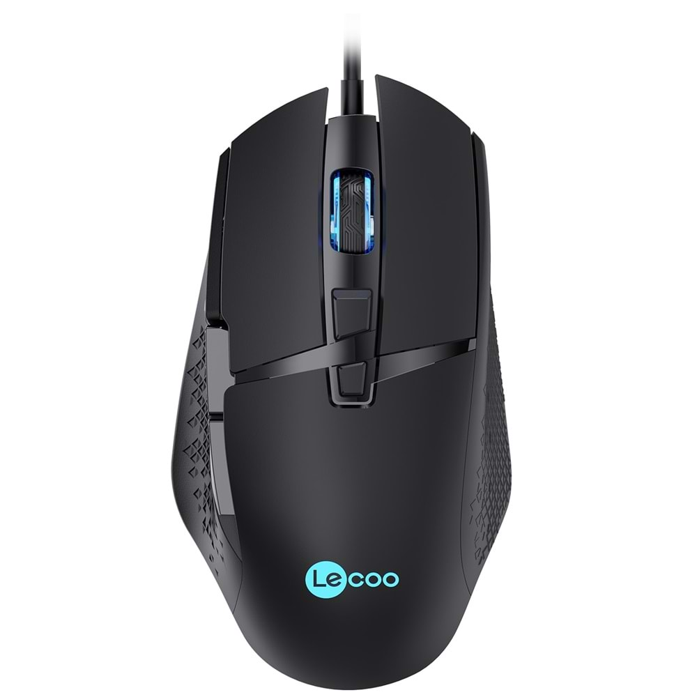 Lenovo Lecoo MG1101 Kablolu RGB LED Aydınlatmalı 6400DPI 8 Tuşlu Gaming Mouse Siyah