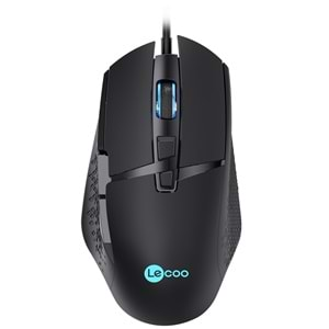 Lenovo Lecoo MG1101 Kablolu RGB LED Aydınlatmalı 6400DPI 8 Tuşlu Gaming Mouse Siyah