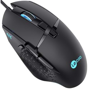 Lenovo Lecoo MG1101 Kablolu RGB LED Aydınlatmalı 6400DPI 8 Tuşlu Gaming Mouse Siyah