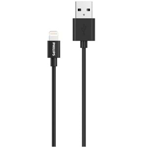 Philips DLC3106 MFI Apple Lisanslı USB-A Lightning Şarj Kablosu 2m, Siyah