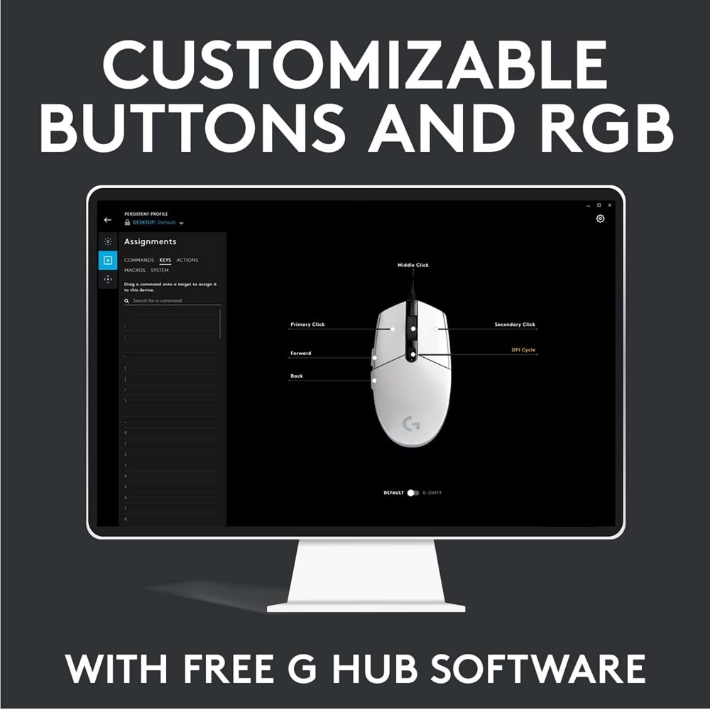 Logitech G203 Lightsync RGB Aydınlatmalı 8.000 DPI Kablolu Oyuncu Mouse, Siyah