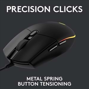 Logitech G203 Lightsync RGB Aydınlatmalı 8.000 DPI Kablolu Oyuncu Mouse, Siyah