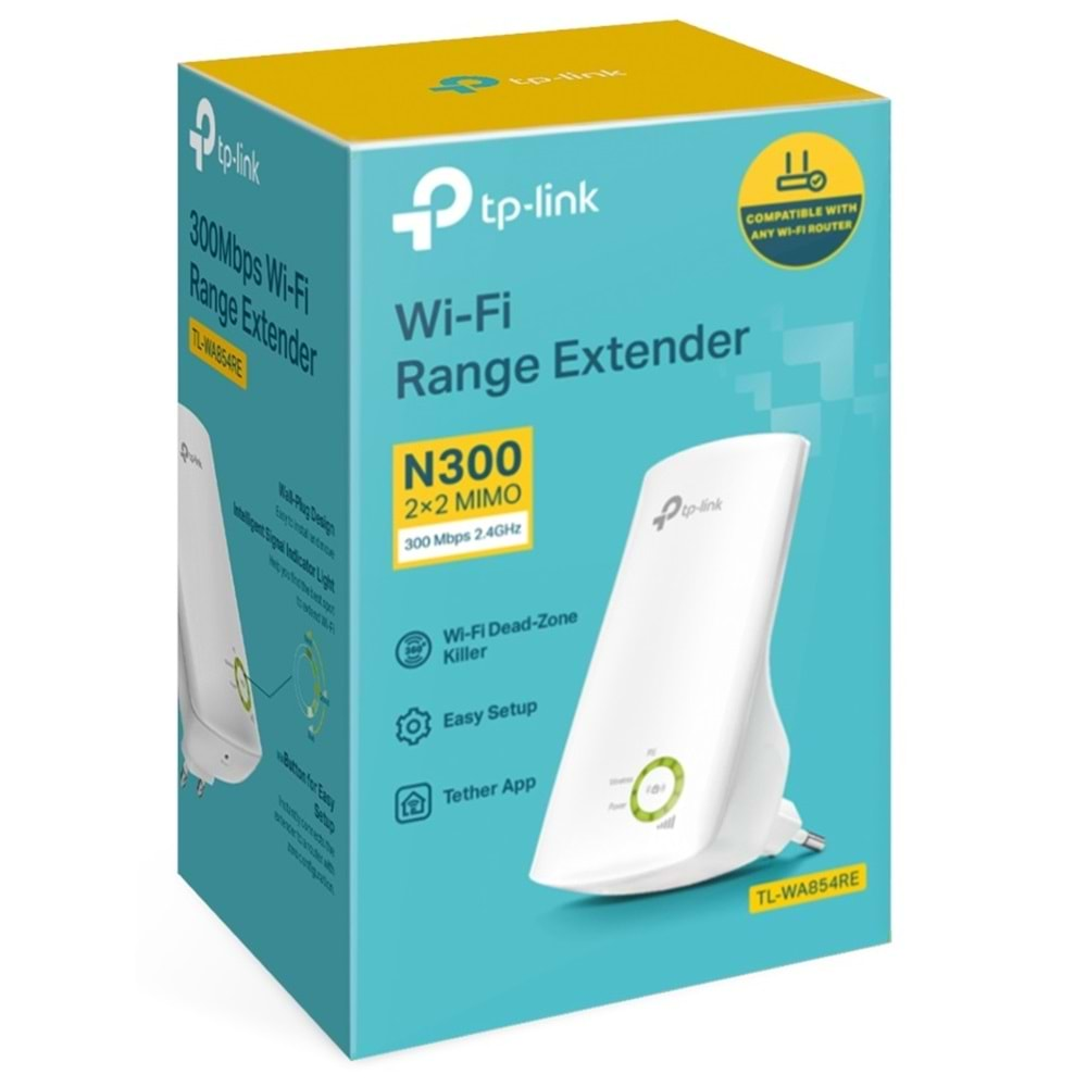 TP-Link TL-WA854RE 300 Mbps Wifi Pro Sinyal Güçlendirici, Kablosuz Wall Plug Kolay Kurulumlu Evrensel Menzil Genişletici