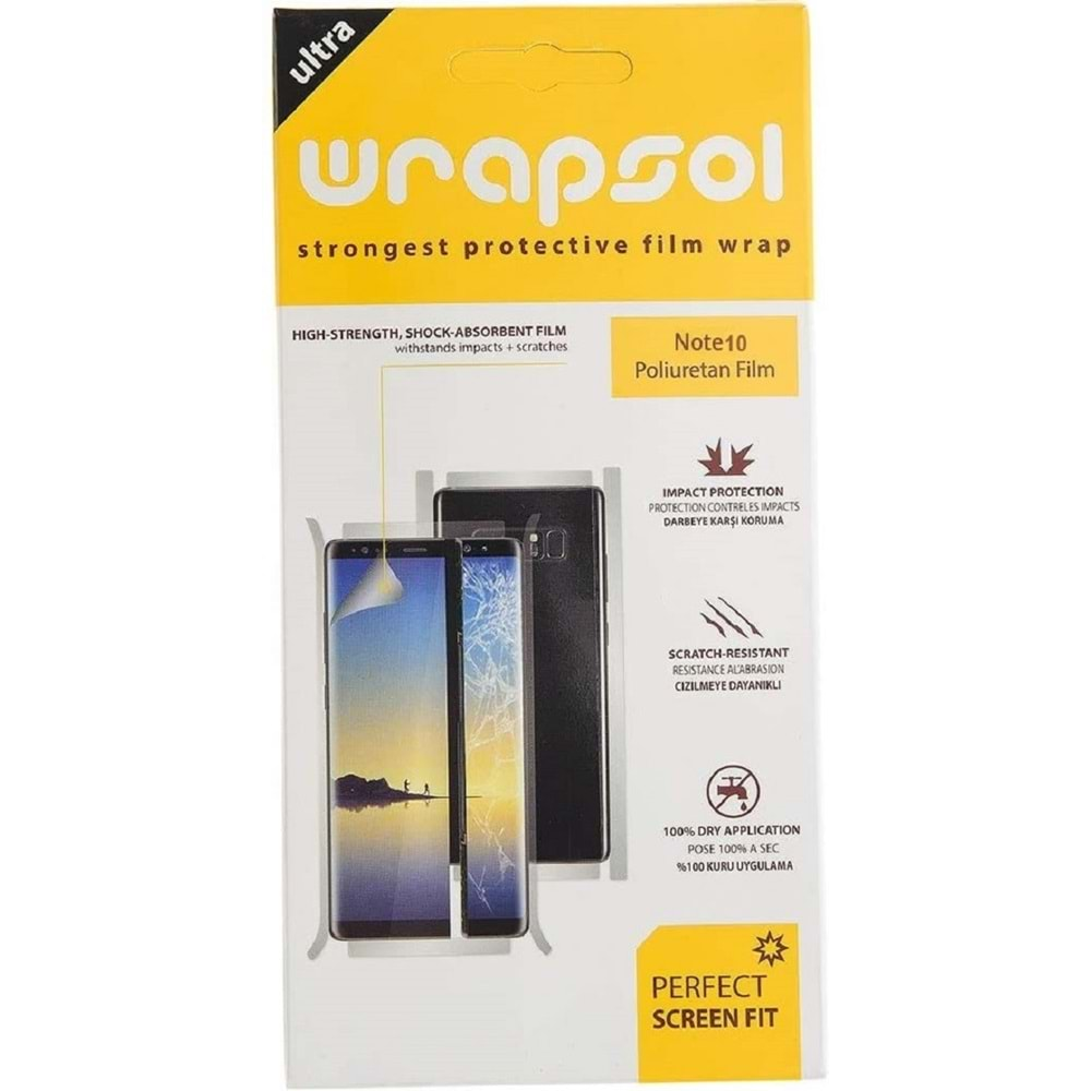 Wrapsol Samsumg Galaxy Note 10 (N970) Ön | Arka Ekran Koruyucu Poliuretan