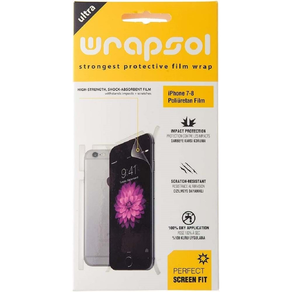 Wrapsol iPhone 7/8 ve iPhone SE 4.7inç Ön | Arka Ekran Koruyucu Poliuretan