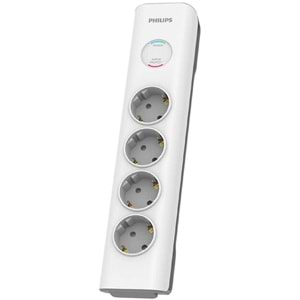 Philips SPN7040 Akım Korumalı Priz 4lü 2mt 600J, 3680W, Beyaz