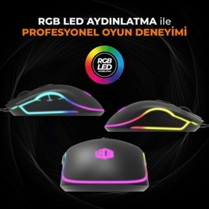 Lenovo Lecoo MS108 Kablolu RGB LED Aydınlatmalı 6400DPI 7 Tuşlu Gaming Mouse