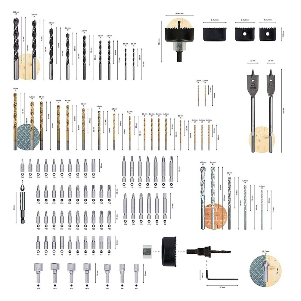 Bosch V-Line 103 Parça Matkap ve Vidalama Karışık Aksesuar Seti, 2607017367