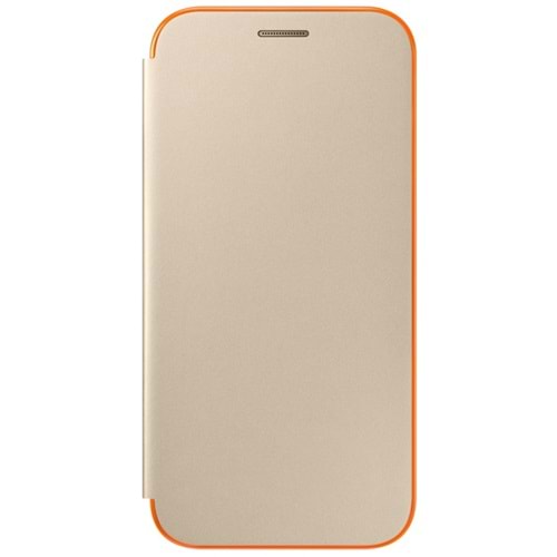 Samsung Galaxy A5 2017 Neon Flip Wallet Işıklı Kılıf, Gold EF-FA520PFEGWW