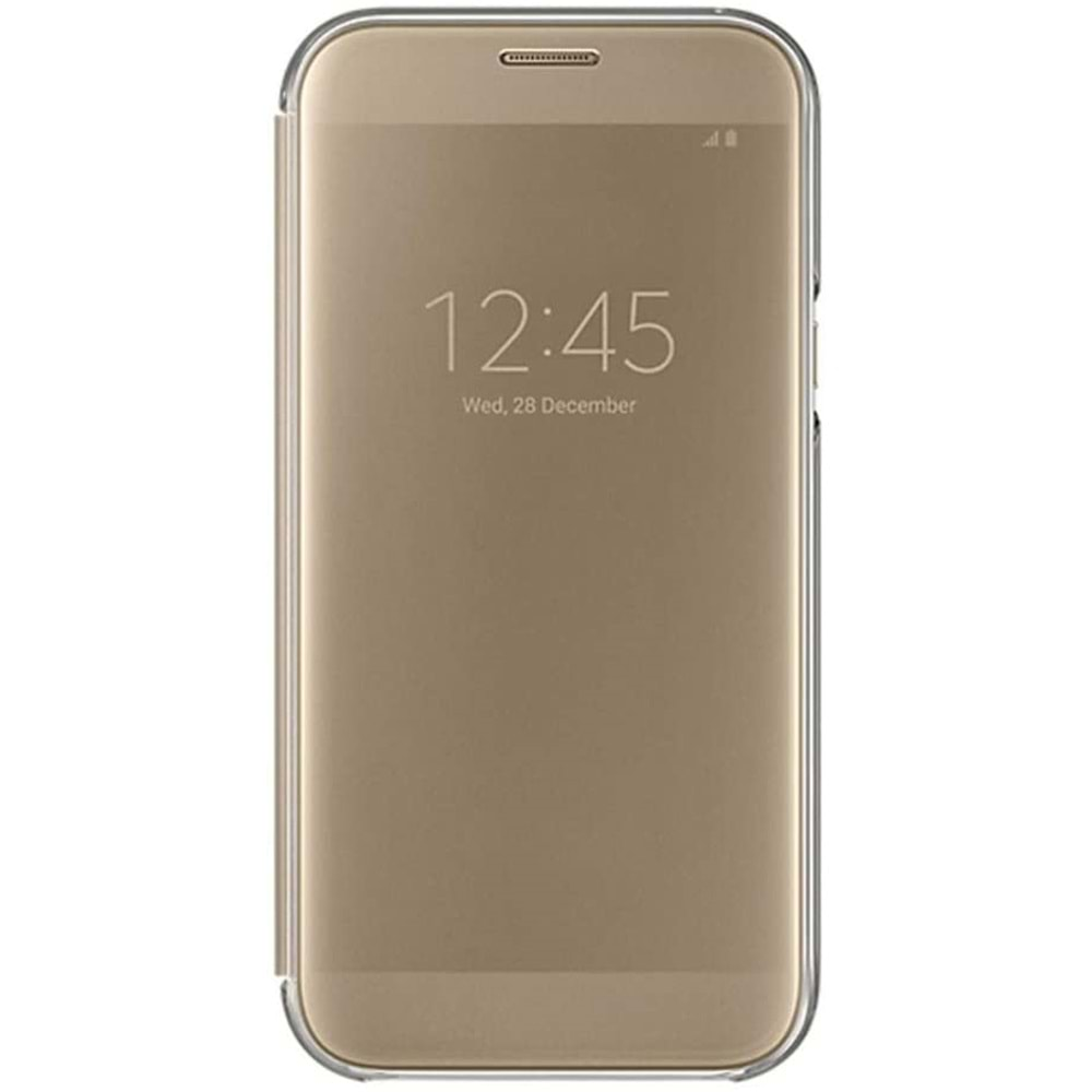 Samsung Galaxy A7 2017 Clear View Cover Akıllı Kılıf, Gold EF-ZA720CFEGWW