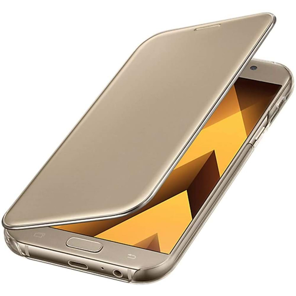 Samsung Galaxy A7 2017 Clear View Cover Akıllı Kılıf, Gold EF-ZA720CFEGWW