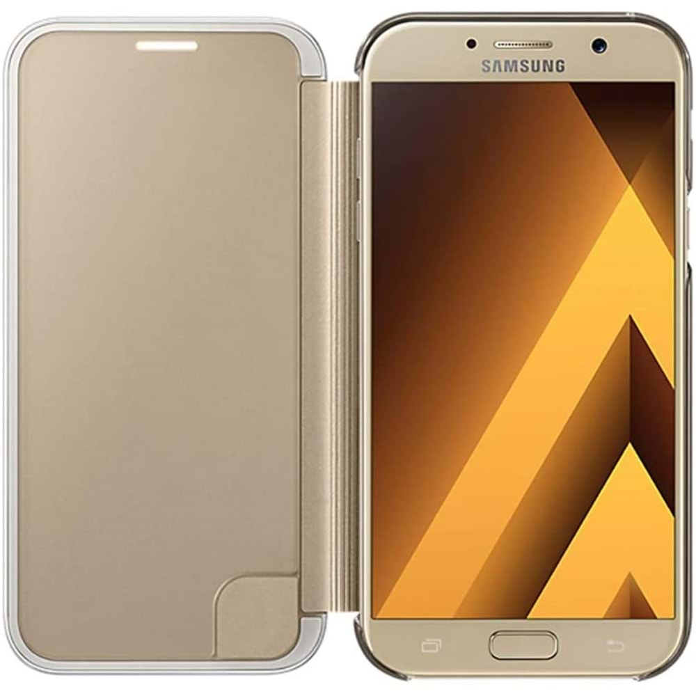 Samsung Galaxy A7 2017 Clear View Cover Akıllı Kılıf, Gold EF-ZA720CFEGWW