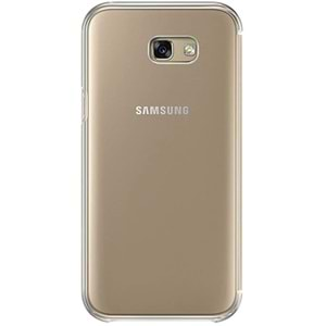 Samsung Galaxy A7 2017 Clear View Cover Akıllı Kılıf, Gold EF-ZA720CFEGWW