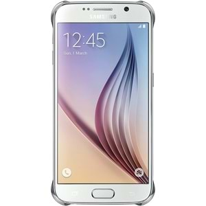 Samsung Galaxy S6 Clear Cover Orijinal Şeffaf Kılıf, Gümüş EF-QG920BSEGWW