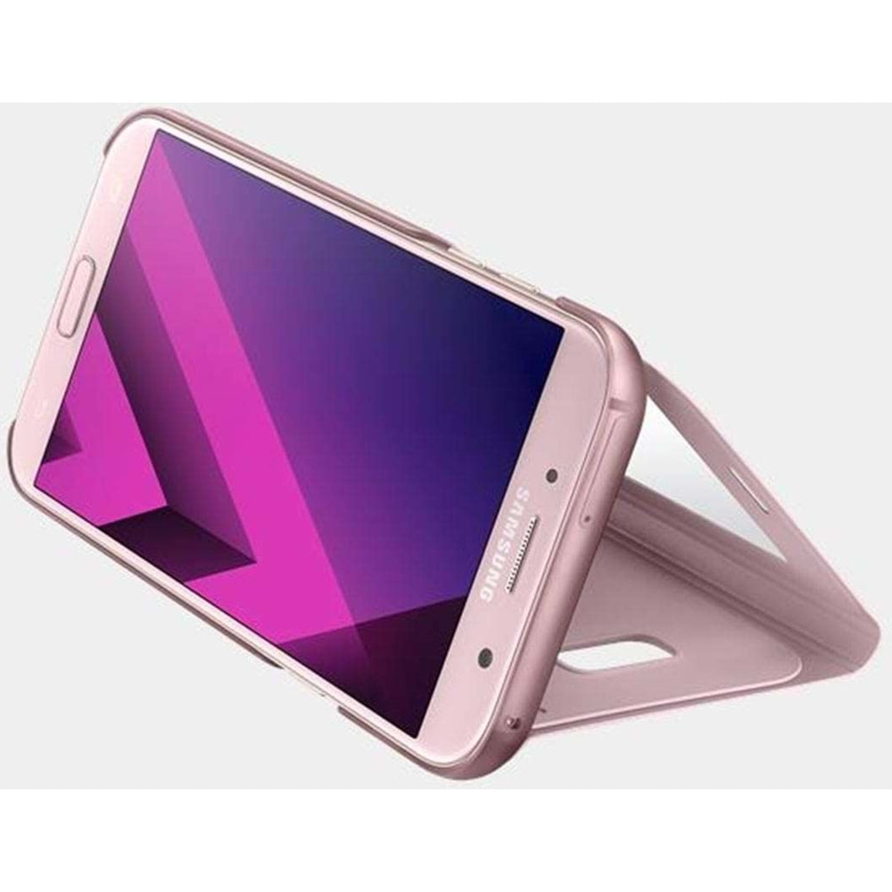 Samsung Galaxy A7 2017 S-View Standing Cover Pencereli Kılıf, Rose Gold EF-CA720PPEGWW