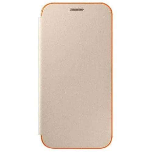 Samsung Galaxy A7 2017 Neon Flip Wallet Kapaklı Kılıf, Gold EF-FA720PFEGWW