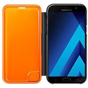 Samsung Galaxy A7 2017 Neon Flip Wallet Kapaklı Kılıf, Siyah EF-FA720PBEGWW