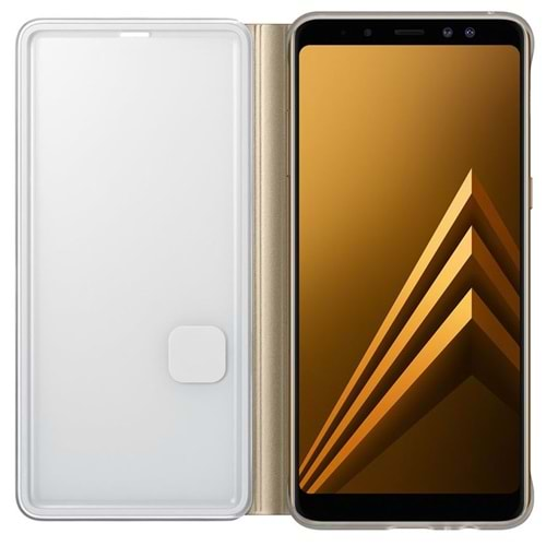 Samsung Galaxy A8+ Plus 2018 Neon Flip Wallet Kapaklı Kılıf, Gold EF-FA730PFEGWW