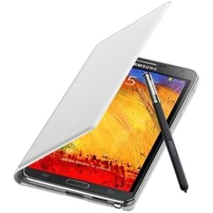 Samsung Galaxy Note 3 N9000 Flip Wallet Cüzdan Kılıf, Beyaz