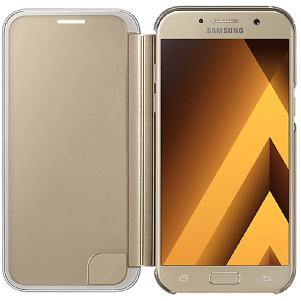 Samsung Galaxy A5 2017 Clear View Cover Akıllı Kılıf, Gold EF-ZA520CFEGWW