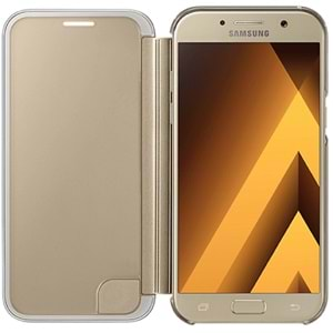 Samsung Galaxy A5 2017 Clear View Cover Akıllı Kılıf, Gold EF-ZA520CFEGWW