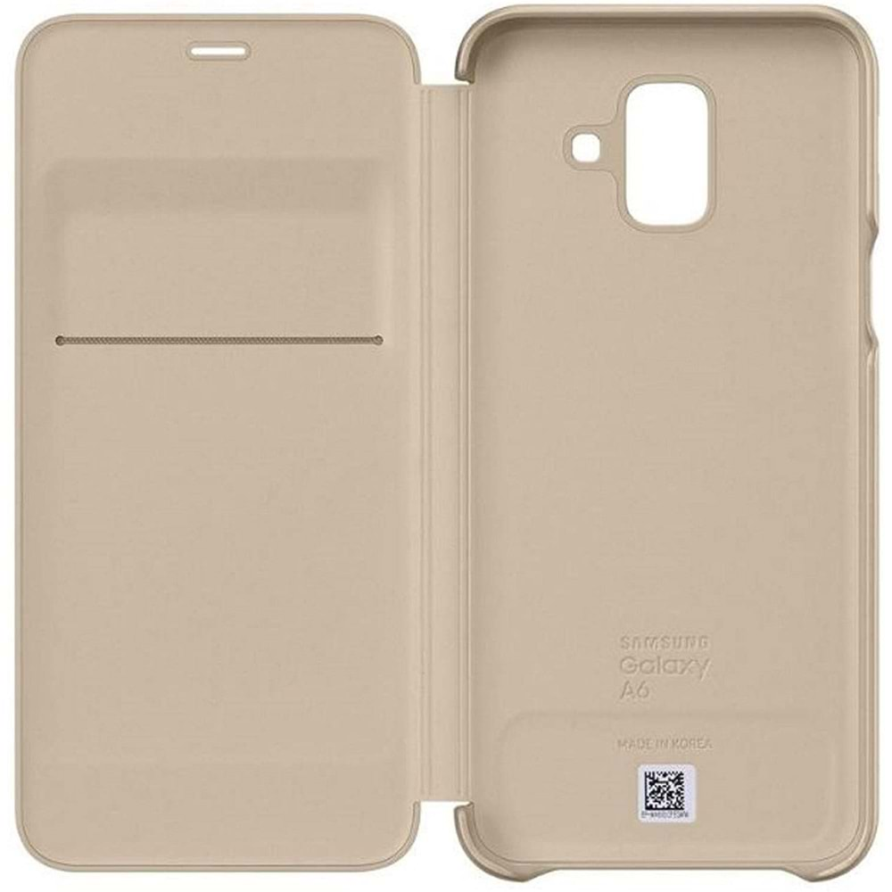 Samsung Galaxy A6 Flip Wallet Kapaklı Cüzdan Kılıf, Gold EF-WA600CFEGWW