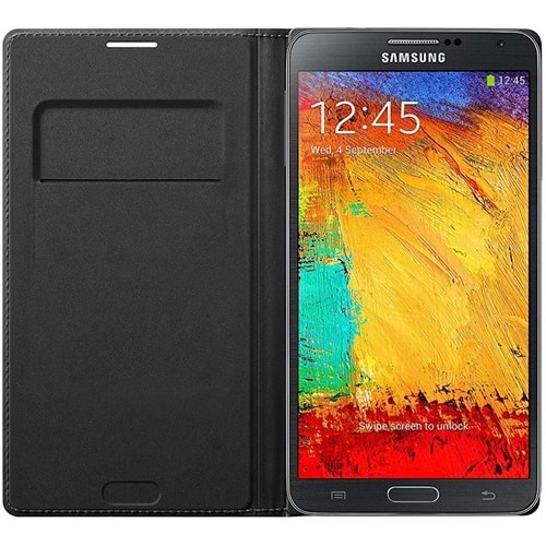 Samsung Galaxy Note 3 Neo N7500 Orjinal Flip Wallet Kapaklı Kılıf, Siyah