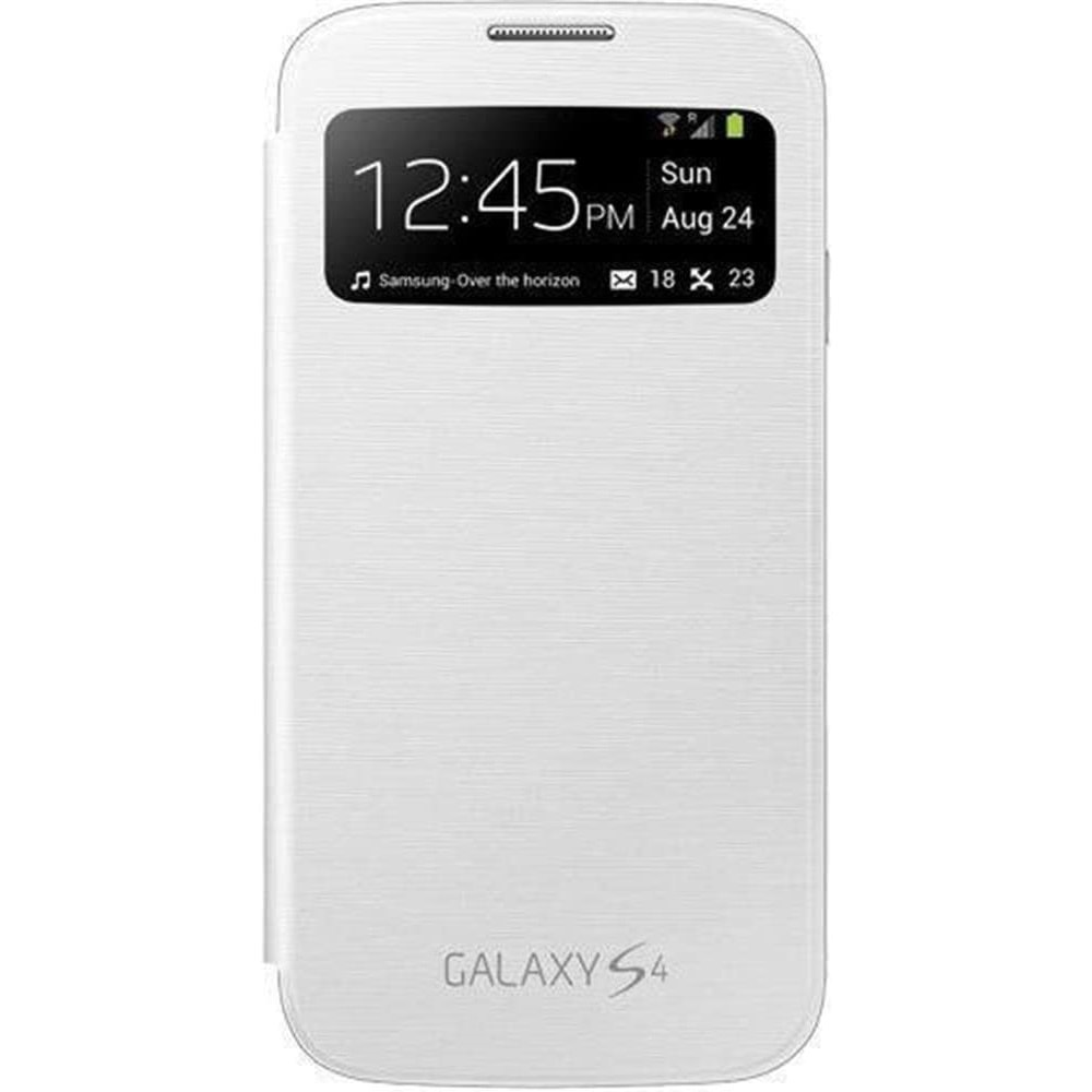 Samsung Galaxy S4 (i9500) S-View Cover Orijinal Kapaklı Kılıf, Beyaz EF-CI950BWEGWW