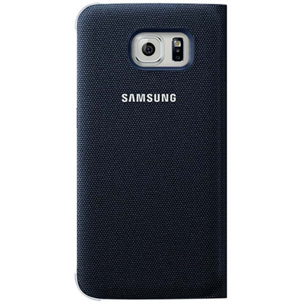 Samsung Galaxy S6 Flip Wallet (Tekstil) Kapaklı Kılıf, Siyah EF-WG920BBEGWW