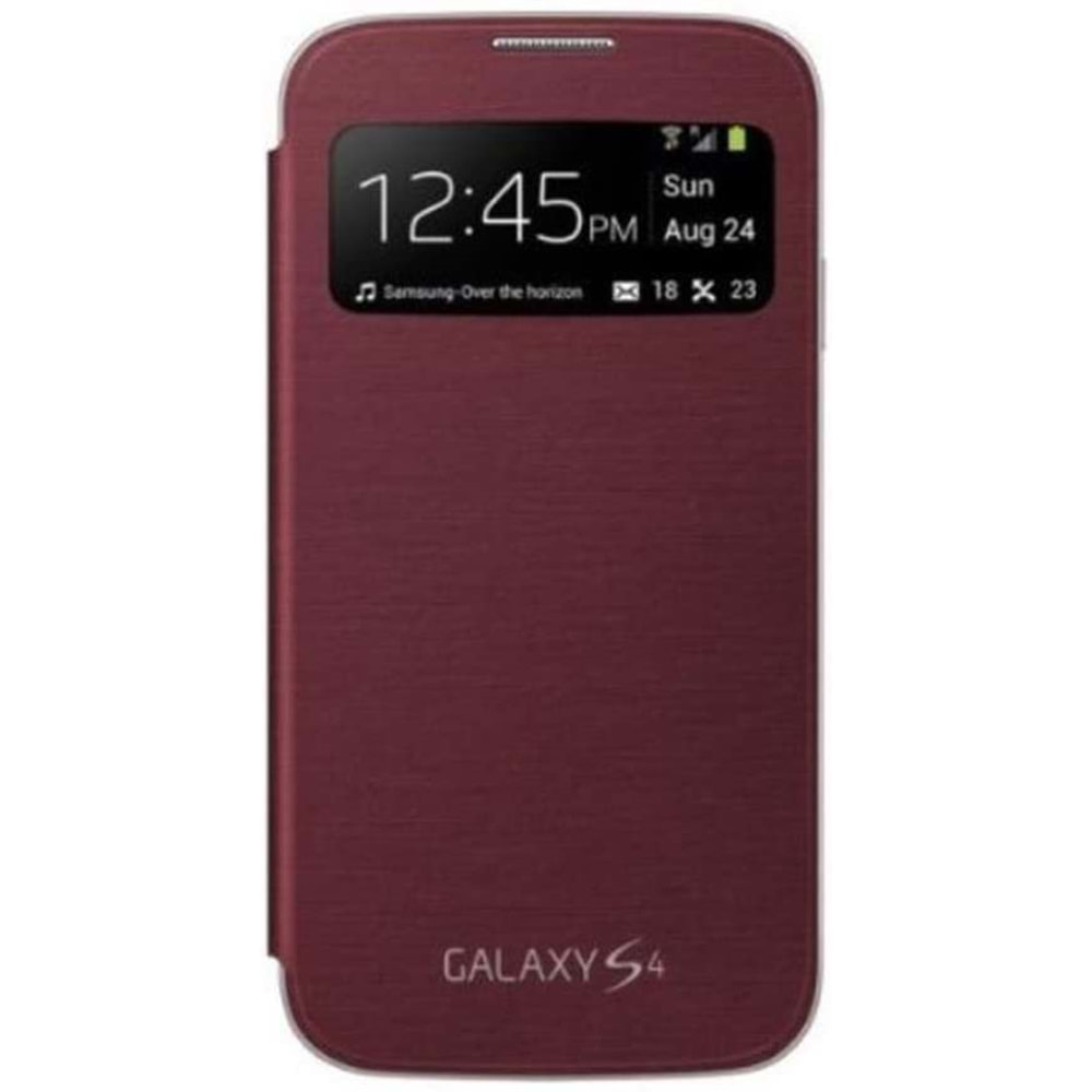 Samsung Galaxy S4 (i9500) S-View Cover Orijinal Kapaklı Kılıf, Kırmızı EF-CI950BBEGWW